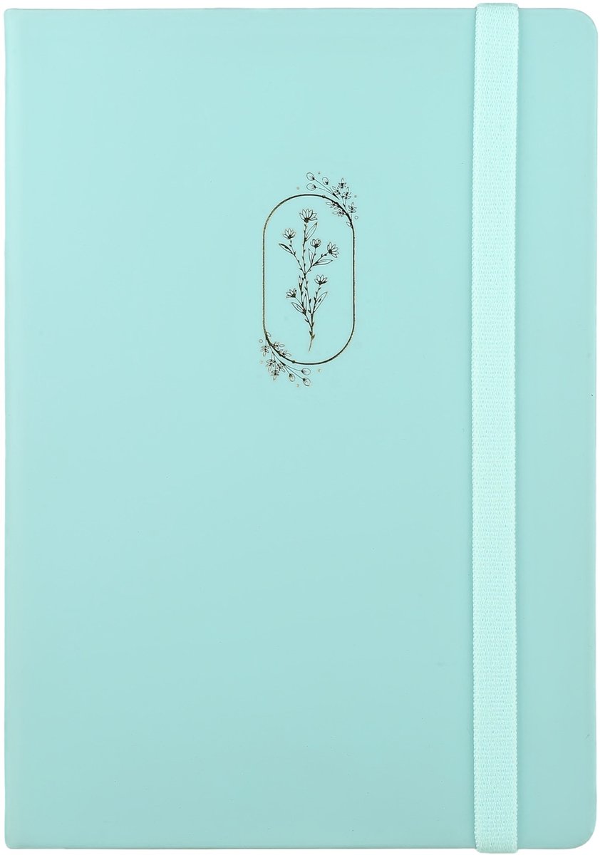 Victoria's Journals - Notitieboek A5 - 160 gsm - Luxe Vegan Leer Hardcover - Gelinieerd - Aquablauw