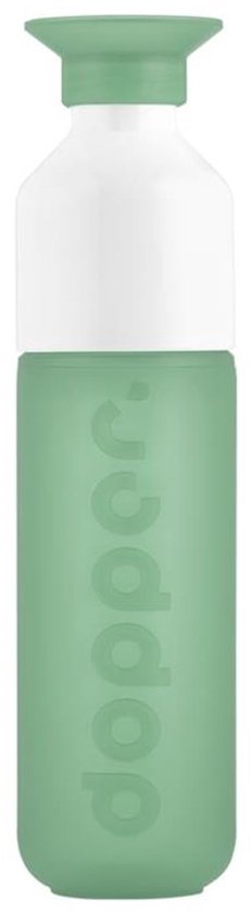 Dopper Original drinkfles in het groen met een wit bovendeel en dop.