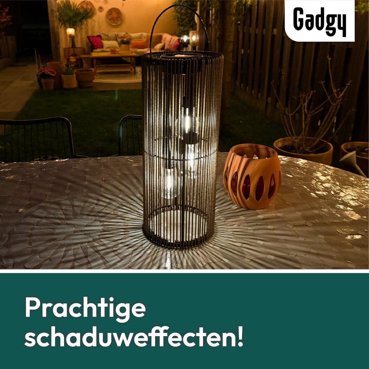 Gadgy Â® - Solar Lantaarn Rotan Look Set 2 St.â€ LED Buitenlamp Op Zonne Energie Met Dagnacht Sensor Ae Solar Lampen Donkerbruin Gemarmerd