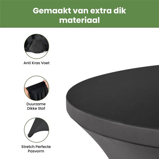 Zwarte statafelrok van extra dik, duurzaam, kras- en kreukvrij materiaal met een perfecte stretch pasvorm.