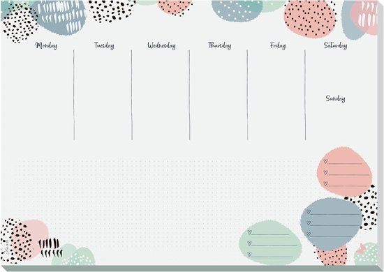 Sigel JS105 Paper Desk Pad voor het afbreken van, wekelijkse planner A3, 30 vellen, veganistisch, van duurzaam vervaardigd papier, Jolie Glittery Joy