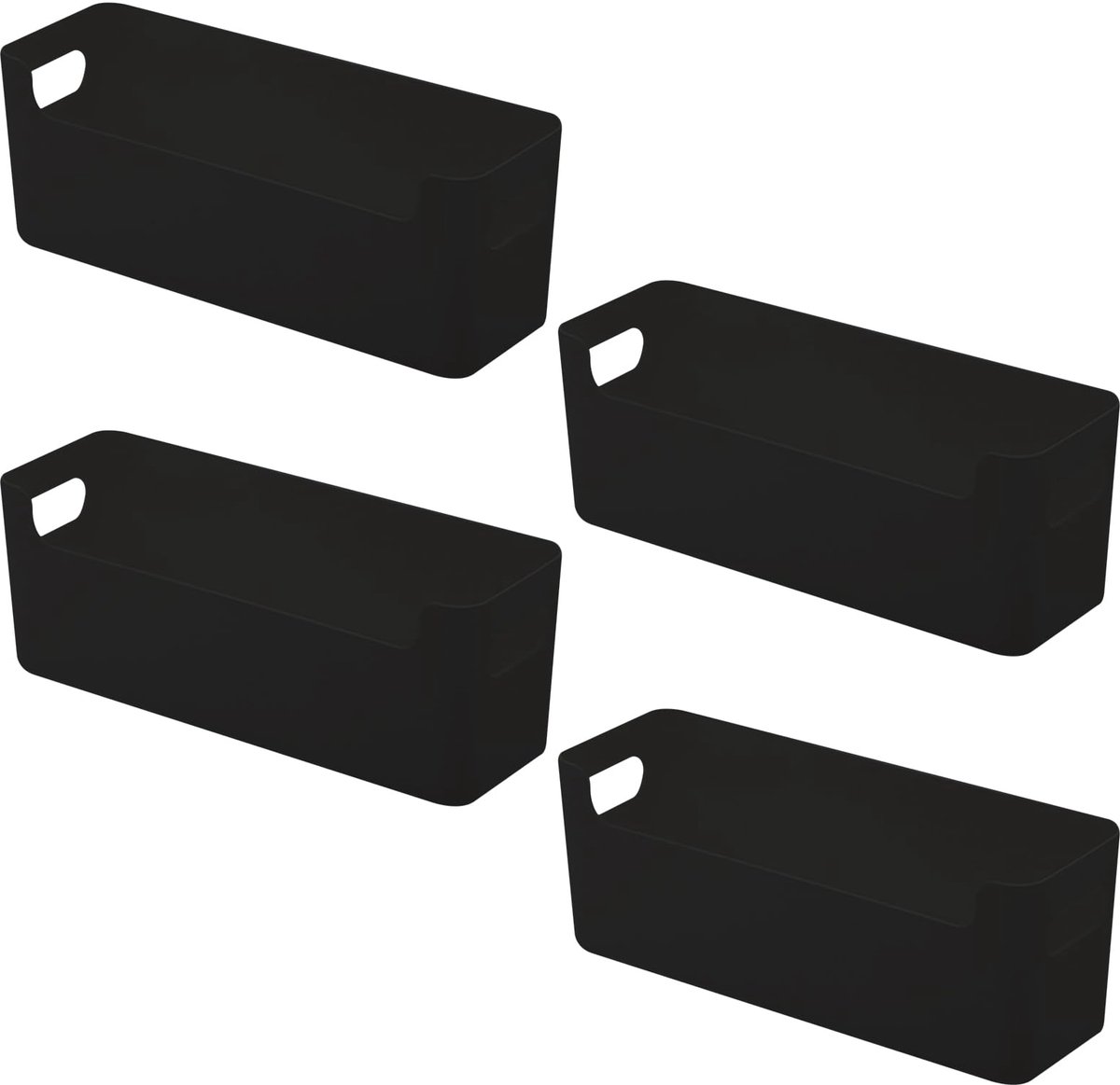 Unyqoos ® Veelzijdige Opbergmand Set voor Badkamer, Bureau en Slaapkamer Organisatie, 4 Stuks in Klassiek Zwart