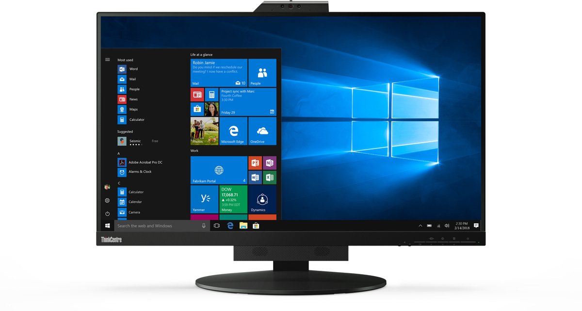 Lenovo ThinkCentre Tiny-In-One 27 68,6 cm (27") 2560 x 1440 Pixels Quad HD LED Zwart