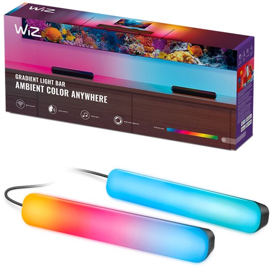 WiZ Gradient Light Bars - WiZ Entertainment - RGBIC: Meerdere kleuren tegelijk - Eenvoudige installatie - 30 cm