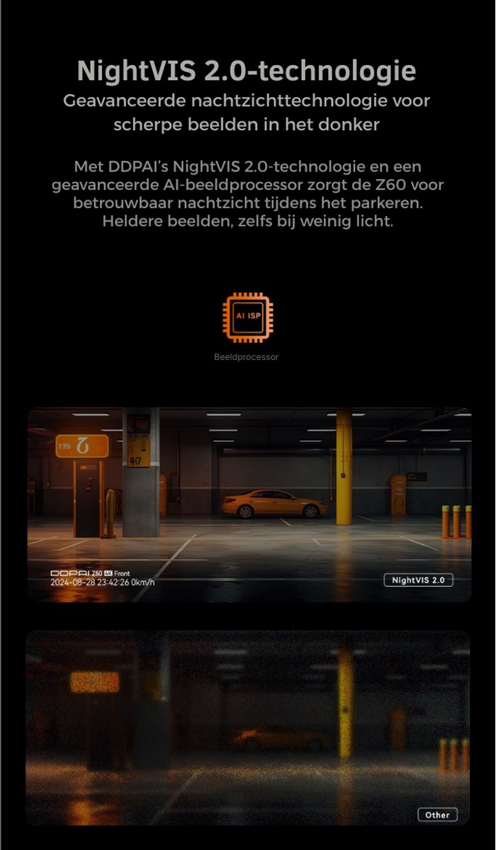 4K Ultra HD Dashcam Auto Voor en Achter Camera - GPS - 3 Inch Beeldscherm - DDPAI Z60 – foto 2