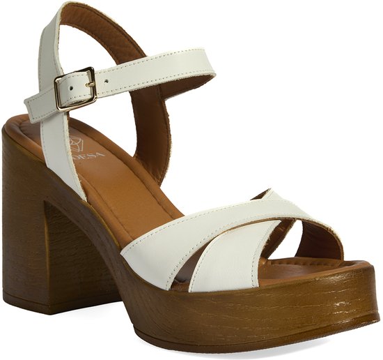 DESA Sandalen Leer Wit Vrouwen Schoenpunt: Nez ouvert Maat: 39 EU