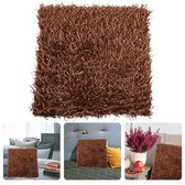 Sierkussen Cheqo® Marron - Coussin - Coussin décoratif - Rembourrage acrylique - Fermeture éclair