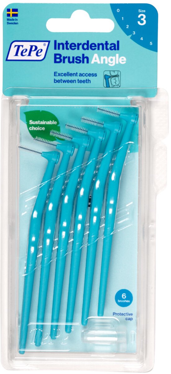 TePe Angle Interdentale Ragers 0,6 mm Blauw - 3 x 6 stuks - Voordeelverpakking