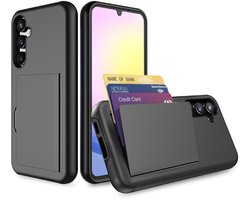 Smartphonica Telefoonhoesje Geschikt voor Samsung Galaxy A25 sterk TPU met pasjeshouder - TPU strong case with card slot - Zwart geschikt voor Samsung Galaxy A25