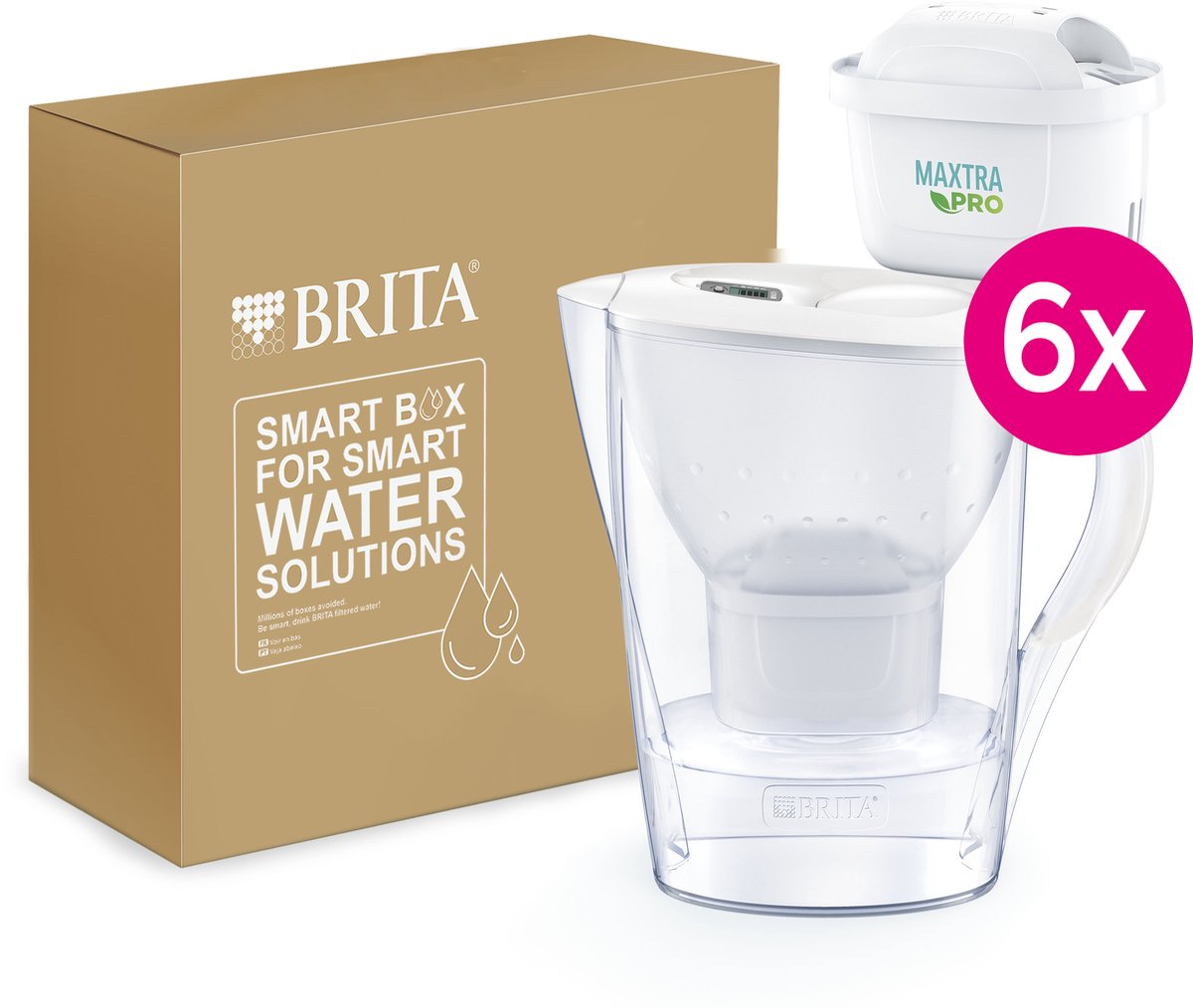 Bol.com BRITA Waterfilterkan Marella Cool - 2,4L Wit - Incl. 3 MAXTRA PRO Pure Performance Waterfilterpatronen - Voordeelverpakking aanbieding
