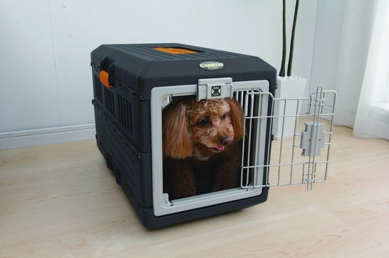 Inklapbare Transportbox voor Huisdieren - Zwart - Veilig en Duurzaam met Handgrepen van DierenXL — afbeelding 2