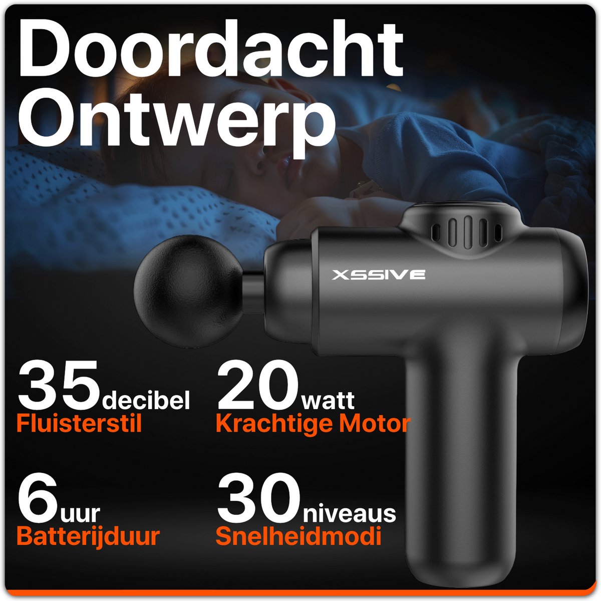 Afbeelding 3 van Xssive Mini Massage Gun - 3200 RPM - Professioneel Massage Apparaat - Krachtige Massagegun in Zakformaat - 30 Snelheden