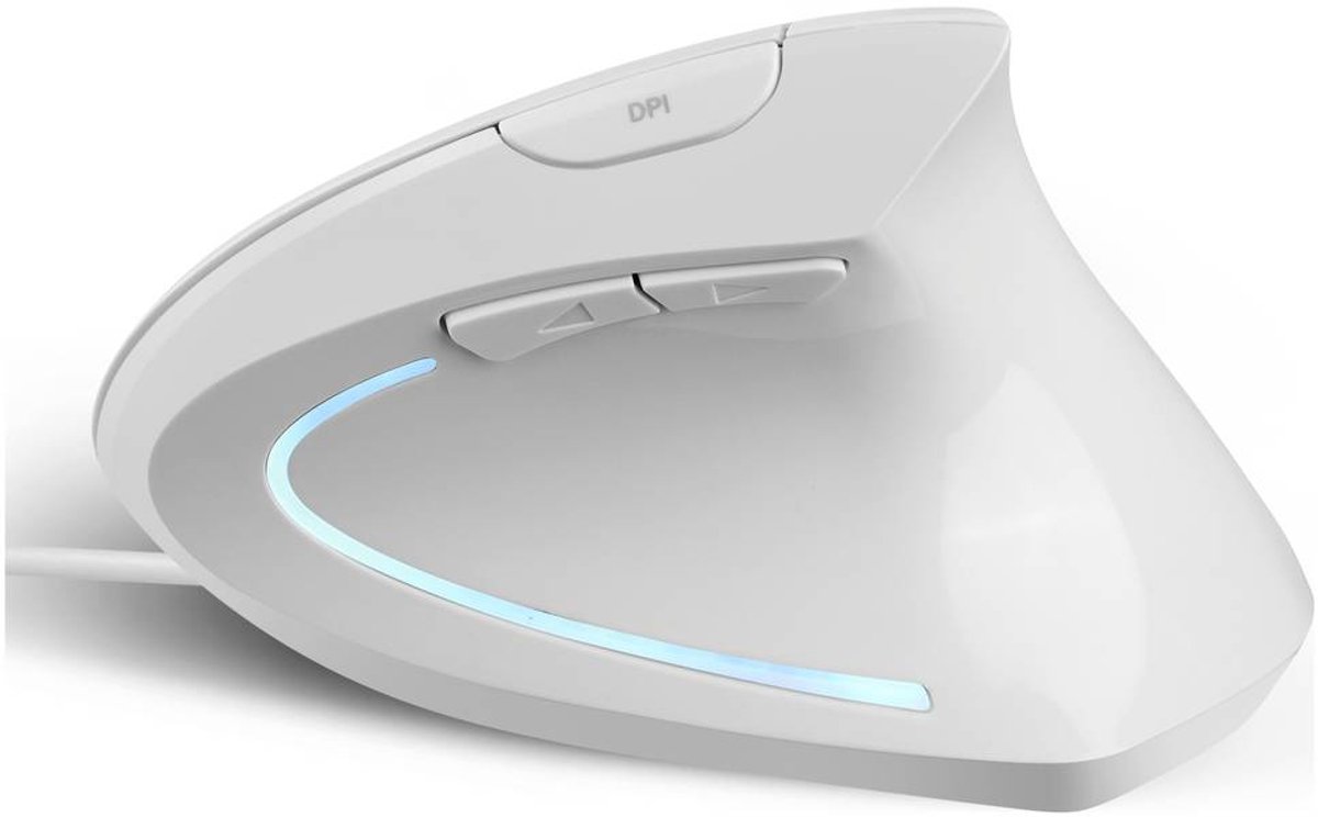 Perixx PERIMICE-513 W Ergonomische muis Kabelgebonden Optisch Wit 6 Toetsen 1600 dpi