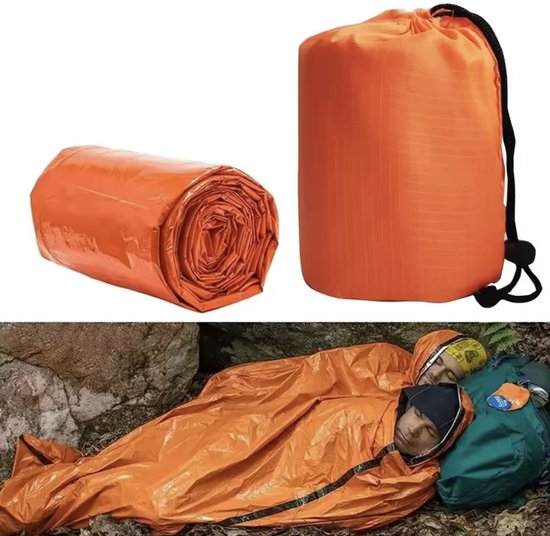 BIVVY Noodslaapzak - Outdoor slaapzak - Waterproof & Winddicht - Emergency sleeping bag - Survival - Inclusief opbergtas - Mini van Hoomtyer — afbeelding 3