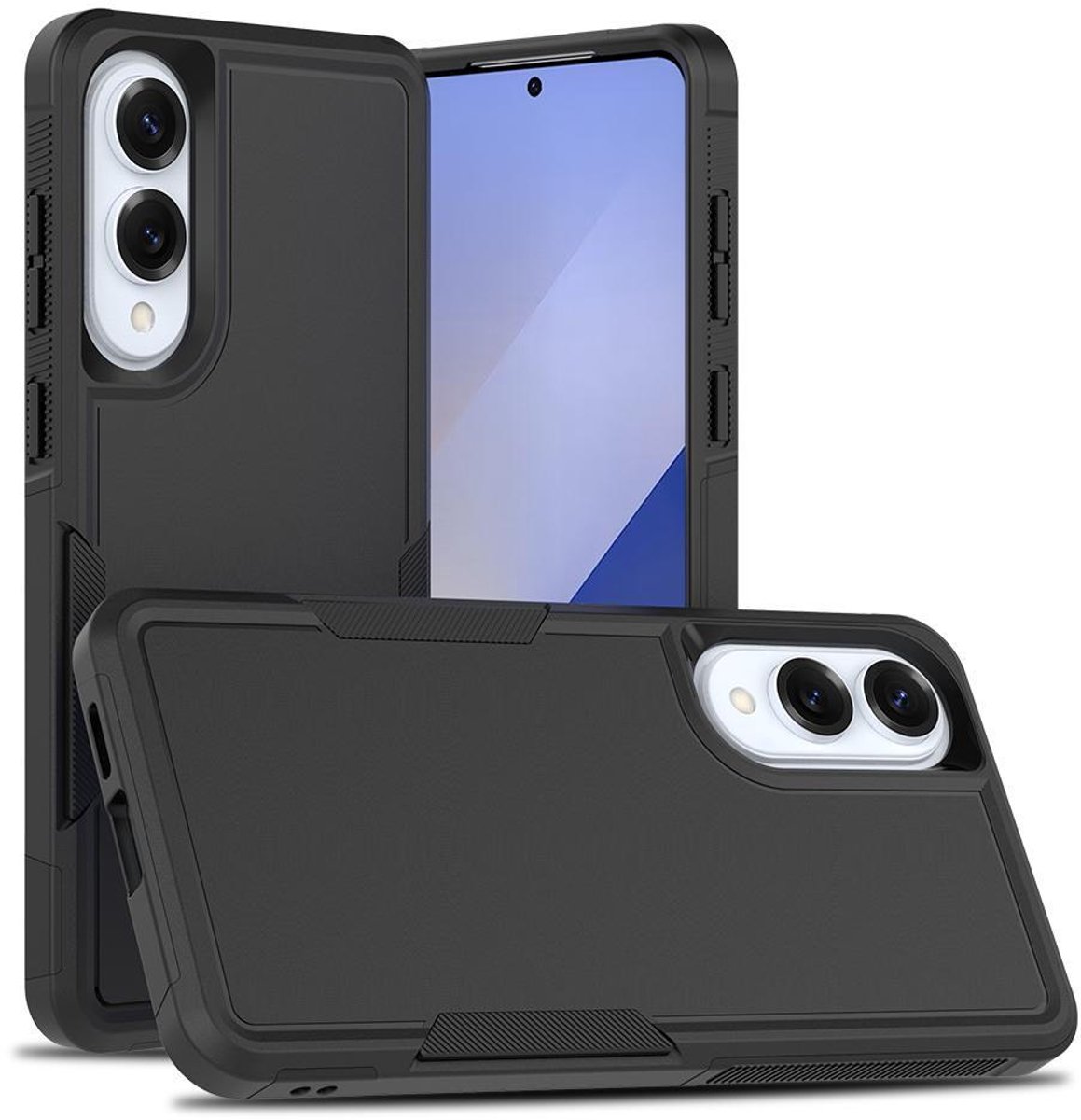 Mobigear Hoesje geschikt voor Samsung Galaxy S25 Edge Telefoonhoesje Hardcase | Mobigear Heavy Armor Backcover Shockproof | Schokbestendig Galaxy S25 Edge Telefoonhoesje | Anti Shock Proof - Zwart