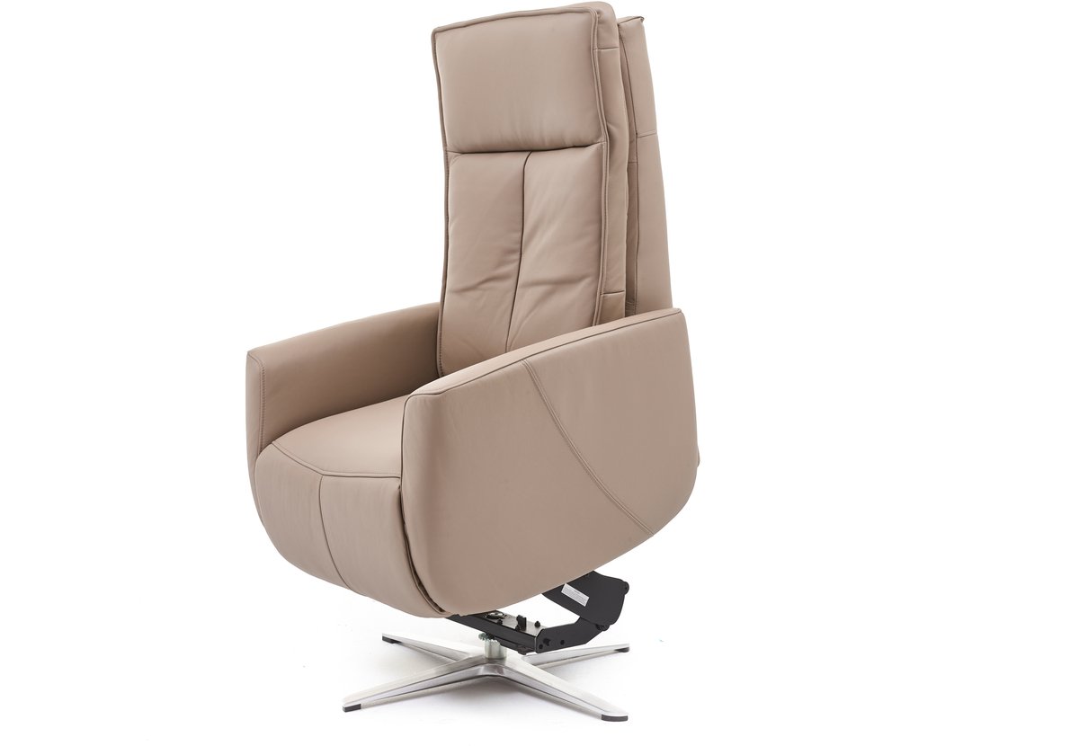 Swiss-Relax - Sta op stoel - Sereno - Taupe - Leer - gebruiksklaar afgeleverd - leder - draaibaar - elektrisch - relaxfauteuil – foto 2