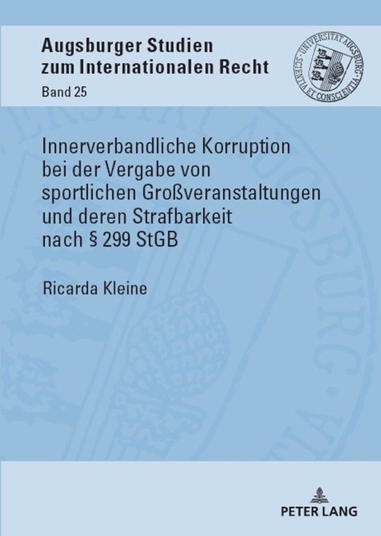 Augsburger Studien Zum Internationalen Recht- Innerverbandli ... - cover