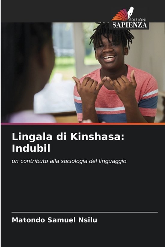 Boek 'Lingala di Kinshasa: Indubil' met een jongeman met dreadlocks, die een rood gestreept shirt draagt.