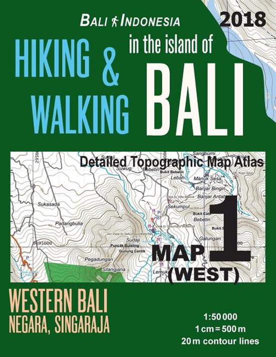 Travel Guide Hiking Trail Maps- Bali Indonesia Map 1 (West)  ... - cover
