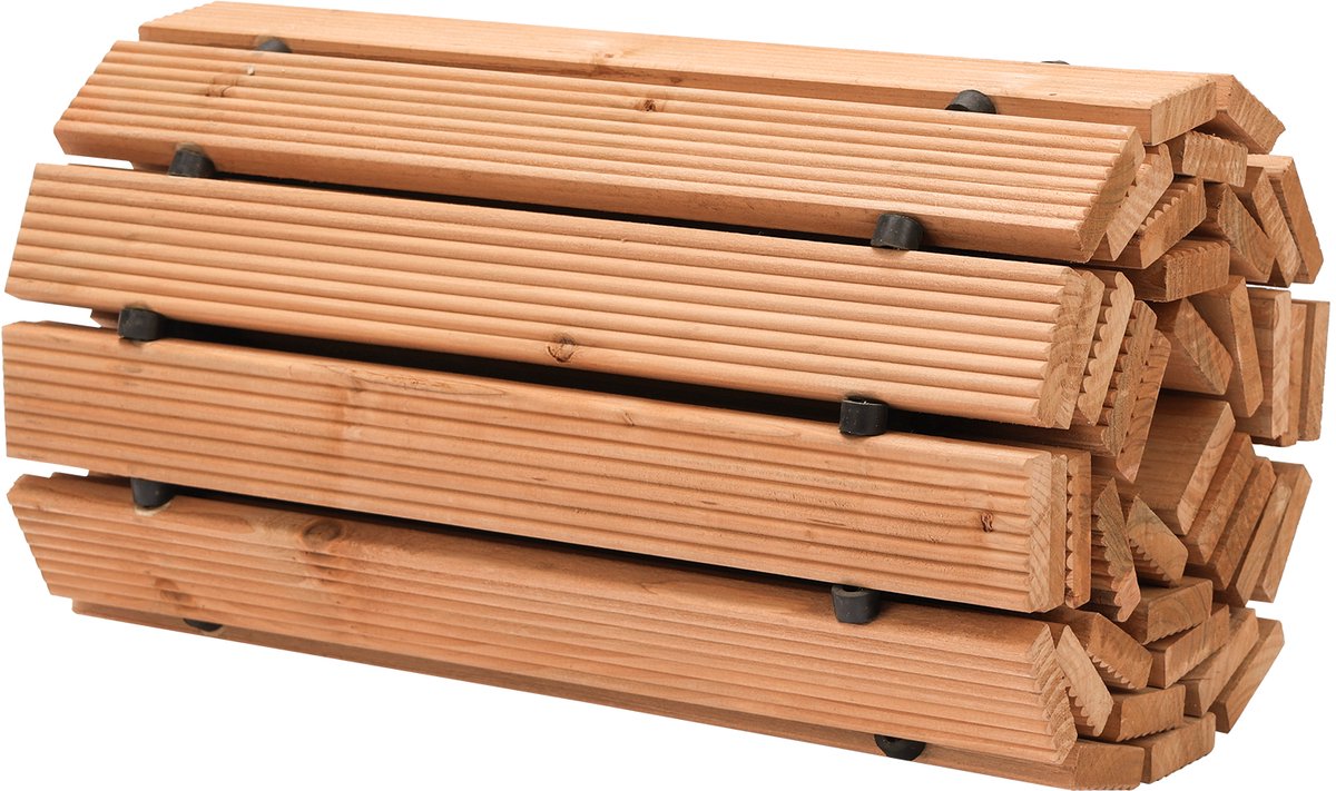 Houten Tuinpad - 2,44 m Lang x 43,2 cm Breed, Antislip, Recht Wandelpad voor Buiten, Uitrolbaar Cederhouten Pad met Koordverbinding, Perfecte Decoratie voor Bruiloftsfeesten