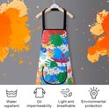 Mecmbj Schildersjas met lange mouwen voor kinderen van 6 tot 12 jaar, waterdicht kinderschort voor meisjes, jas voor school en activiteiten, Flor, 71×54cm