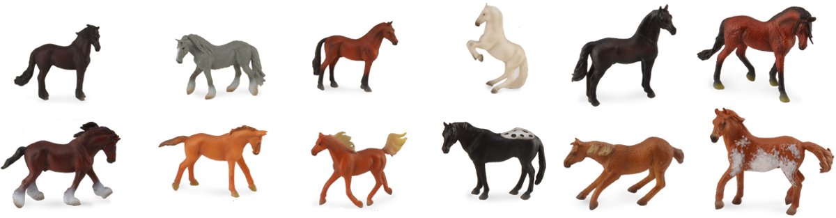 COLLECTA Figurine Mini Set - 12 Paarden - Paarden - Handgeschilderd - Miniatuur — cadeau in Spellen & Speelgoed - foto 3