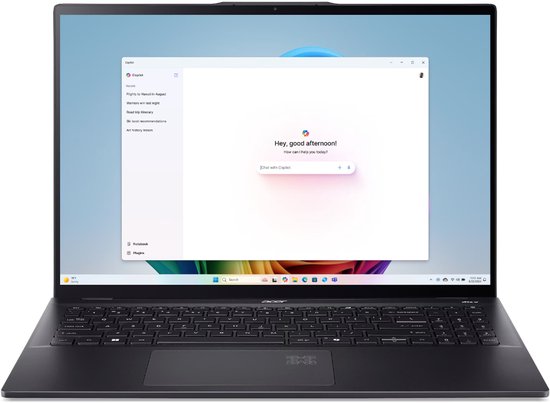 Acer Swift 16 AI SF16-51T-76WY Intel Core Ultra 7 258V Laptop 40,6 cm (16") Touchscreen 2.8K 32 GB LPDDR5x-SDRAM 1 TB SSD Wi-Fi 7 (802.11be) Windows 11 Home Zwart - Acer - Hoofdafbeelding