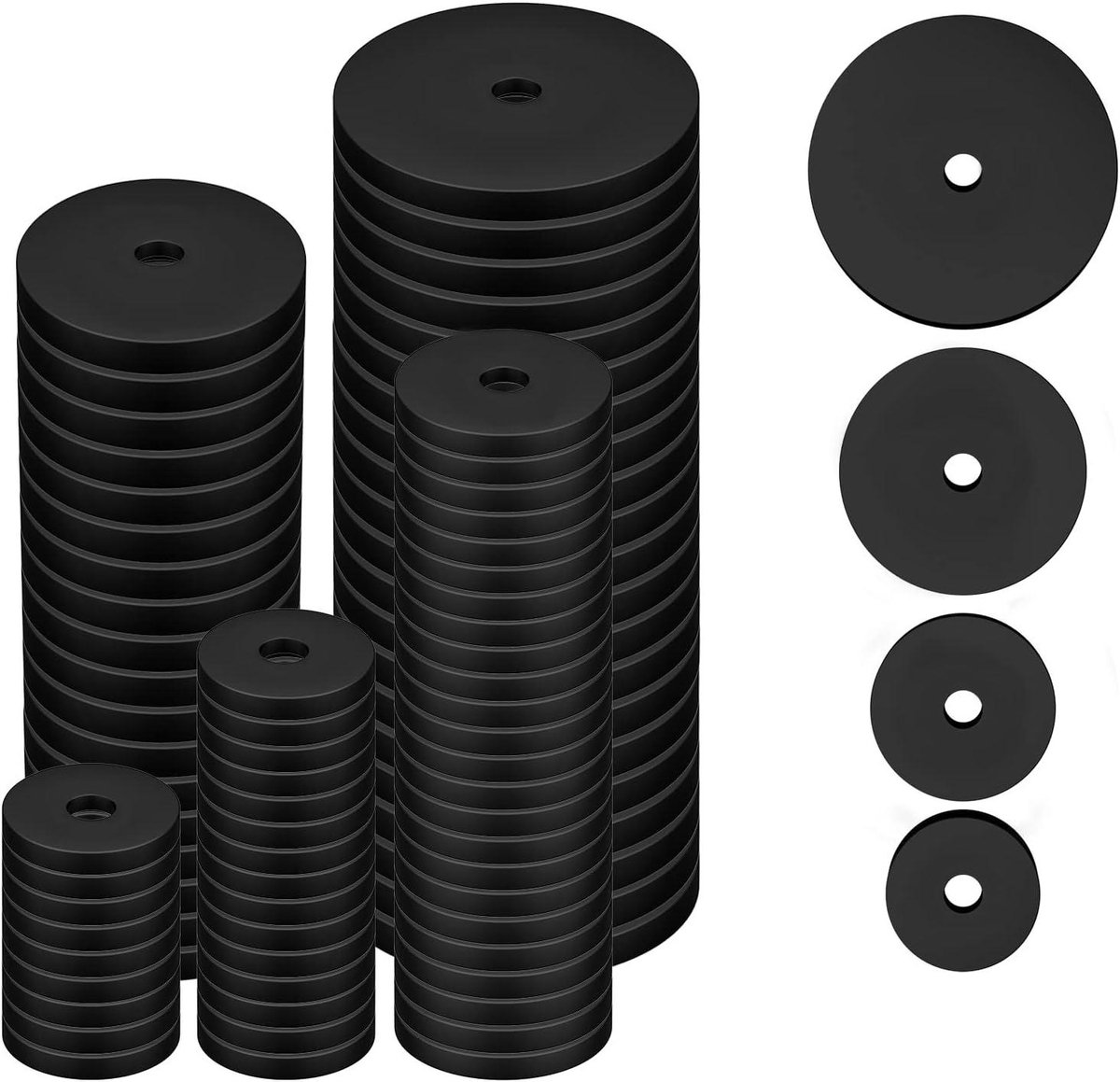 Platte Rubberen Ringen Assortiment 20/25/30/40mm - 100 Stuks