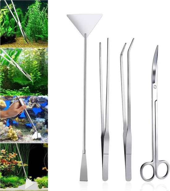 NatureHolic XXL Aquascaping Set - Scaping Tools (plantenschaar, pincet) roestvrij staal - vijfdelig