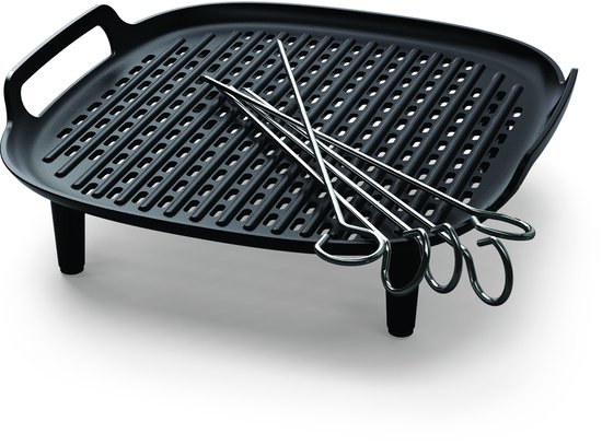 Philips Grill Set Airfryer Accessoire - HD9946/00 - Geschikt voor Philips - Grillplaat met 5 spiesen