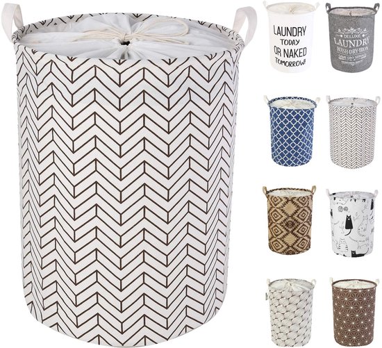 LessMo 2ST 19,7 inch (45 cm) wasmand met trekkoord, opvouwbare pop-up opberg-/wasmand, waterdichte, rond, katoen/linnen LessMo 2ST 19,7 inch (45 cm) wasmand met trekkoord, opvouwbare pop-up opberg-/wasmand, waterdichte, rond, katoen/linnen