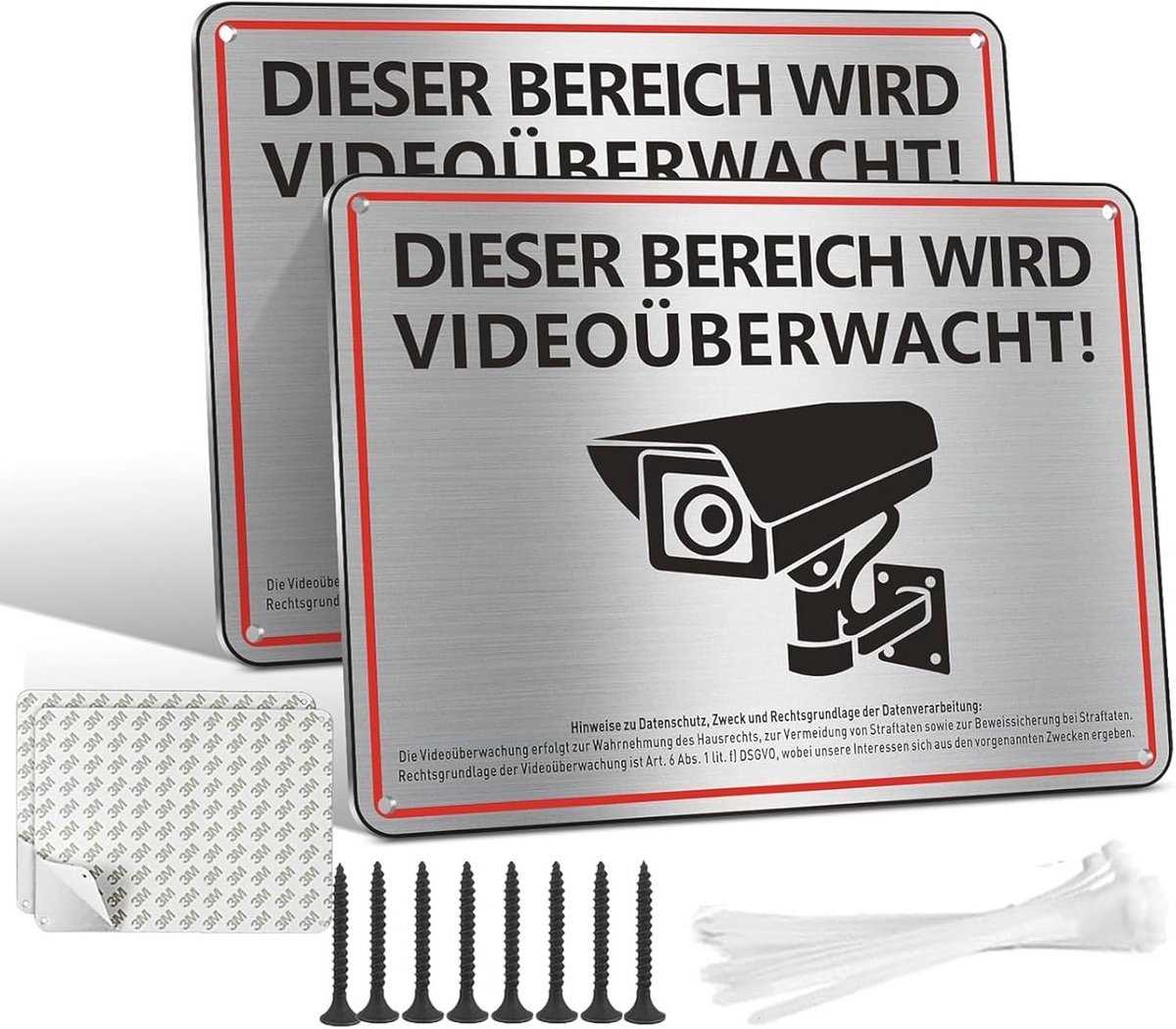 Videobewaking Bord - 20 x 15 cm | 2 Stuks | UV-Bestendig & Waterdicht