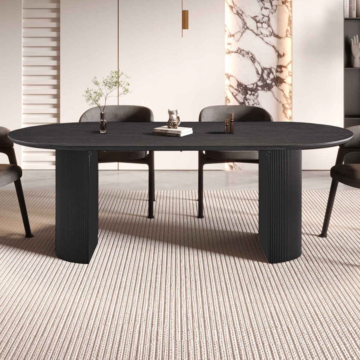 Tafel 'Lagos' 220 cm Ovaal Decor Donkerbruin