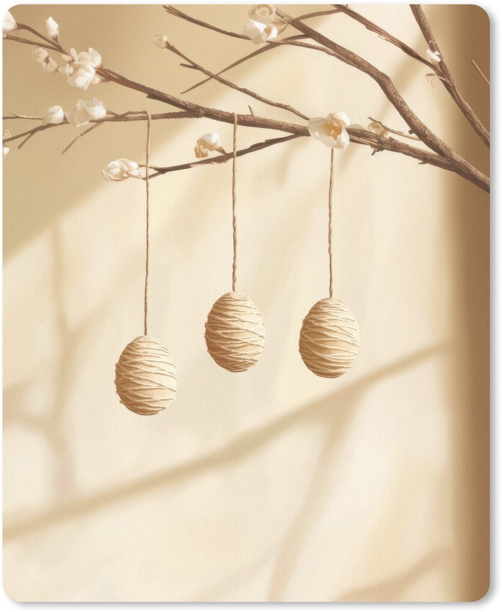Muismat 19x23 cm - Mousepad Beige - Paastak - Eieren - Muismatten