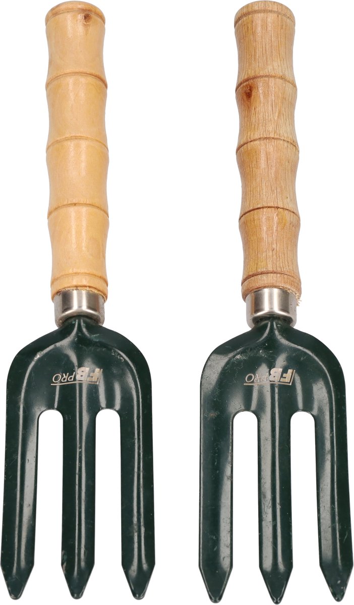 Mini spitvork - Set van 2 - Hark - Woelvork - Spade - Tuingereedschap - Handgereedschap - Gereedschap voor de tuin - Donkergroen van Talen Tools — afbeelding 4