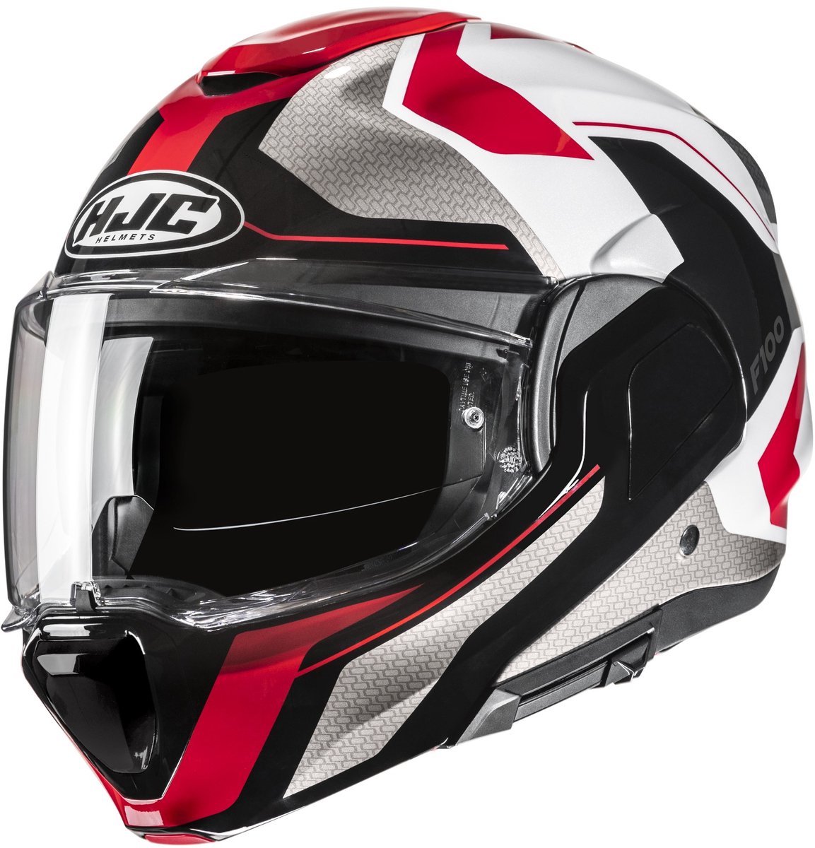HJC F100 Bios Zwart Grijs Rood Systeemhelm - Maat L - Helm