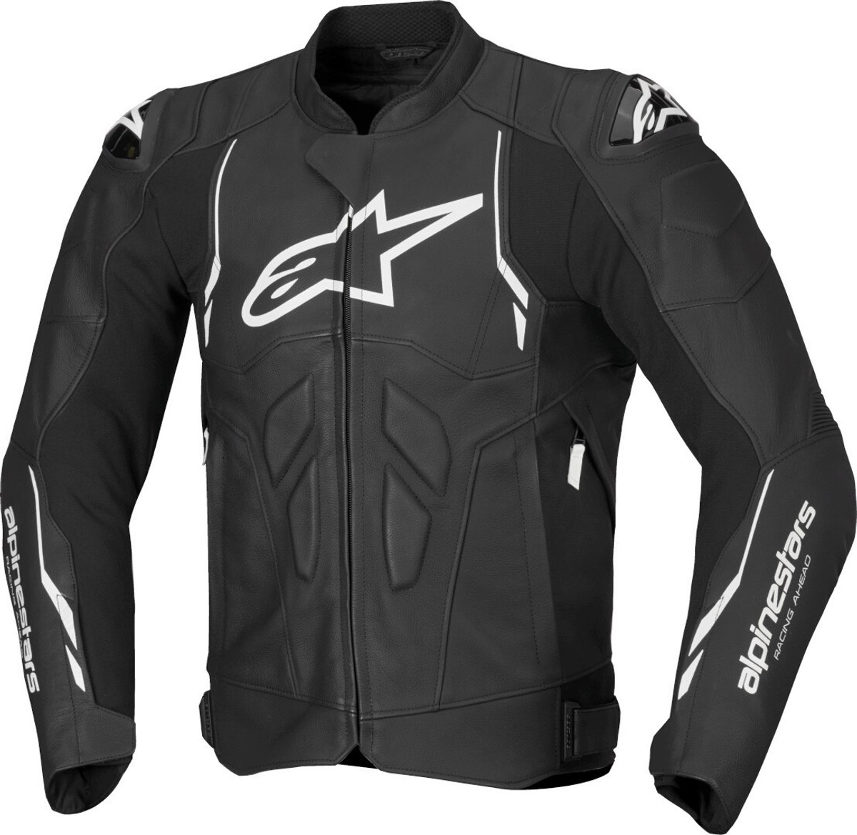 Alpinestars Dusk Zwart Wit Leren Motorjas - Maat 50 - Jas