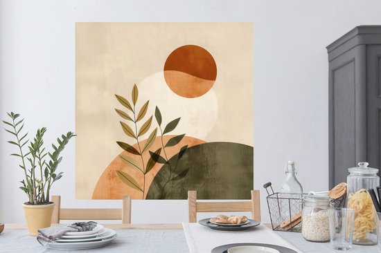 Muurstickers - Sticker Folie - Takken - Vormen - Abstract - 120x120 cm - Plakfolie - Muurstickers Kinderkamer - Zelfklevend Behang XXL - Zelfklevend behangpapier - Stickerfolie