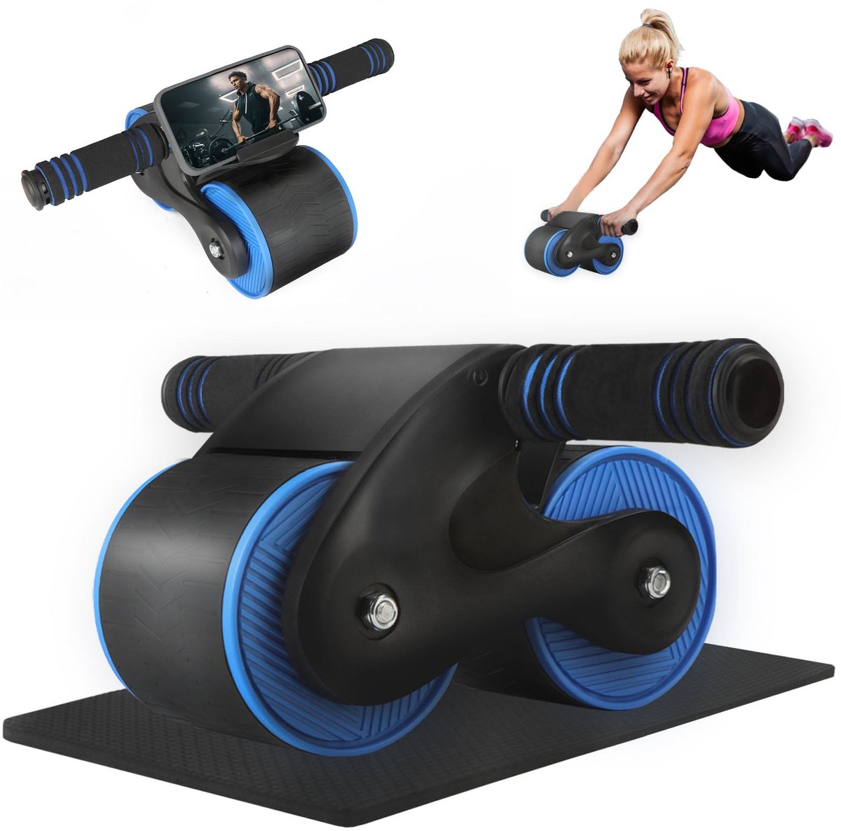 Unyqoos® Ultieme Buikspiertrainer met Telefoonhouder en Veersysteem voor Thuis en Reizen