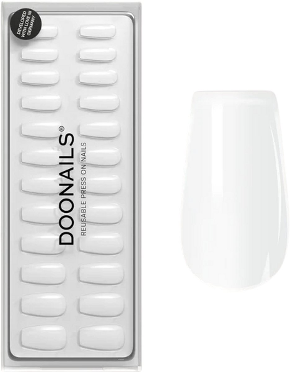 Goedkoopste Doonails - Soft Gel Press Ons - Snow White Short Coffin