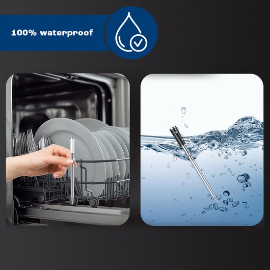Claire vleesthermometer, 100% waterdicht in een vaatwasser en onder water.