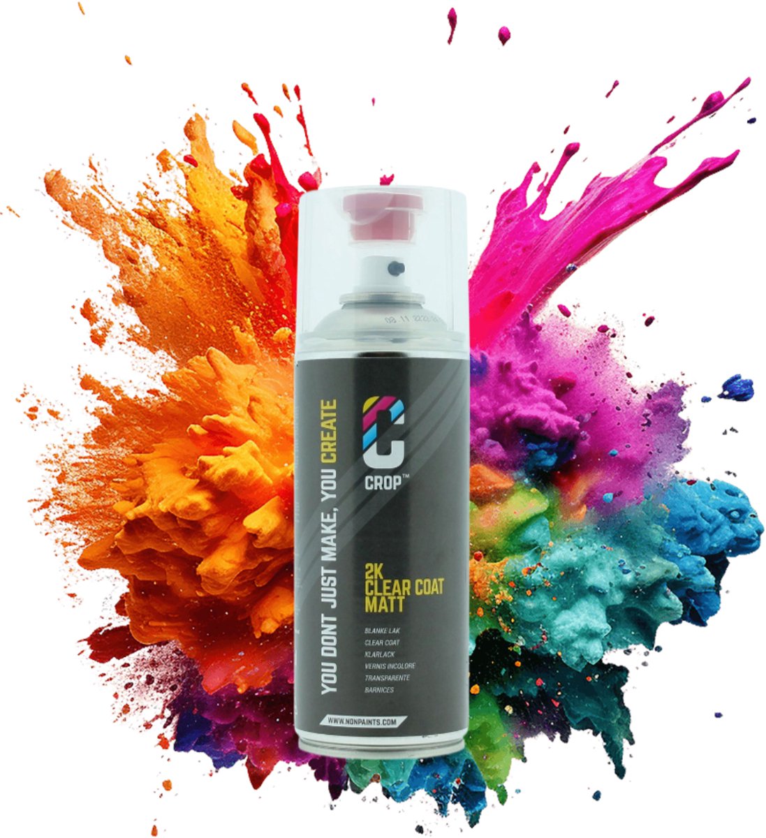 CROP 2K Blanke Lak MAT spuitbus 400ml - Professional