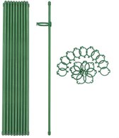 Klimhulp voor Plant - 12 Stuks - 40cm - Met 12 gespen - Plantenstok - Plantenstokken - Plantensteun - Klimhulp - Voor Potplanten en Kamerplanten - Groen - Glasvezel