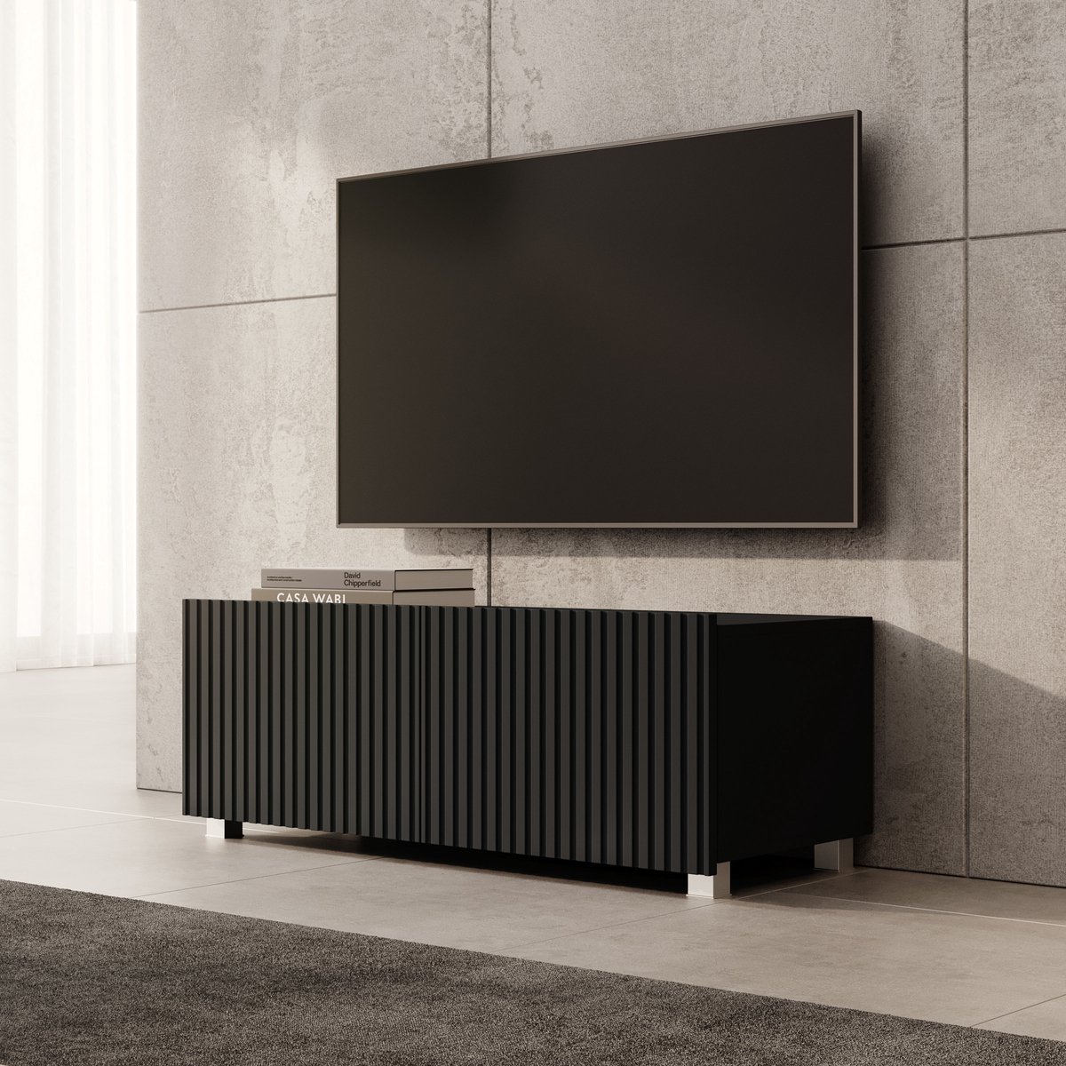 MEUBELLA TV-Meubel Kenderes - Zwart - 100 cm