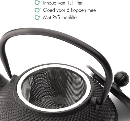 Bredemeijer - Theepot Jang 1,1L gietijzer zwart