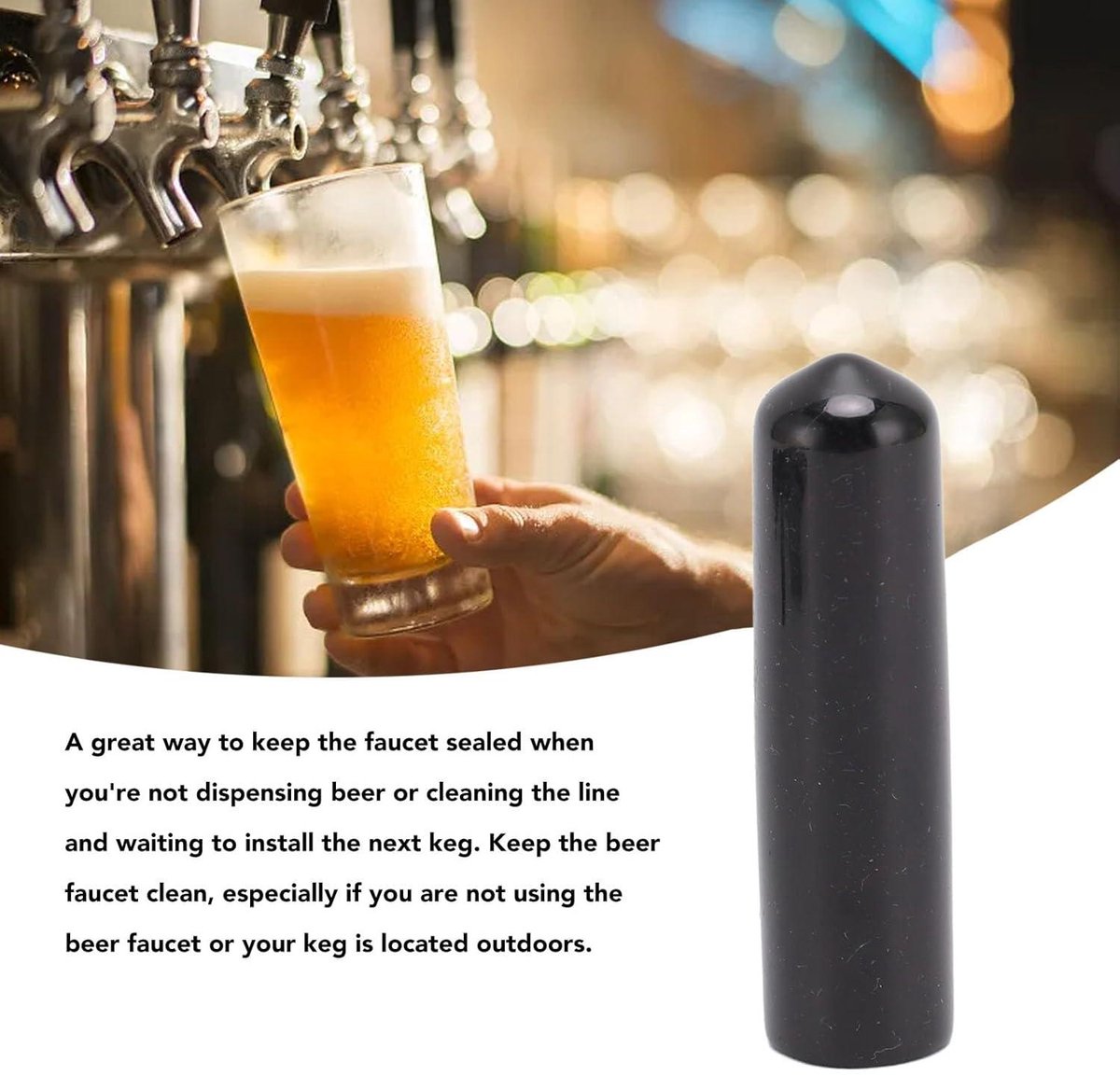 Biertap Hoes | Waterdichte Zwarte Beschermhoes | Binnenshuis Buiten