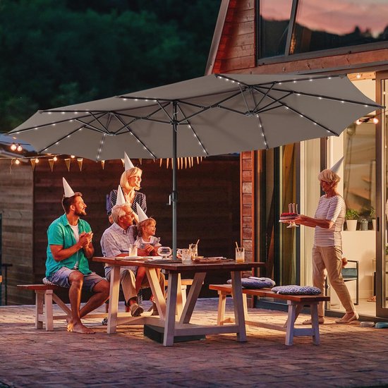 Parasols Kopen MasterCanopy Parasol Fe-Al Market Outdoor Table Umbrella With 8 Sturdy Markt Parasol 230 Cm