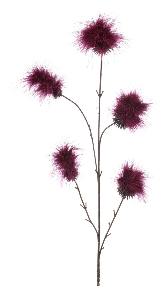 Emerald Kunstbloem Pompom 84cm bordeaux - Kunstplant voor binnen