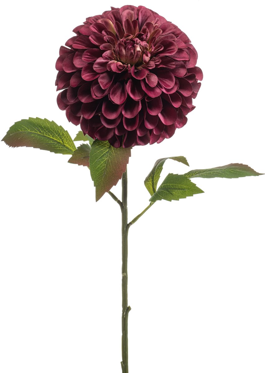 Emerald - Kunstbloem Dahlia pompom XL 77cm paars - Kunstplant voor binnen