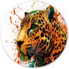 Luipaard, Street Art, Oranje, groen, zwart, wit, geel